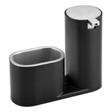 Porta Detergente E Bucha Preto Com Cromado Arthi