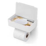 Porta Lenços E Papel Higiênico Com Fixação 3m Arthi Black Cor Branco
