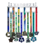 Porta Medalhas De Xadrez Em Inox Escovado