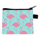 Porta Moedas Carteira Porta Cartão Com Ziper Flamingos