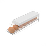 Porta Organizador De Ovos Roll Clear Fresh 07 Unid Branco