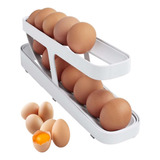 Porta Ovos Deslizante Para Geladeira Organizador Bandeja Cor Branco