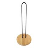 Porta Papel Toalha Liga Em Metal Com Bambu (15x35 Cm) - Mek