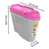 Porta Ração Dispenser Home 3,5l Plast Pet Cor Rosa