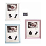 Porta Retrato Fotos Bebê Recém Nascido Com Carimbo Pé E Mão