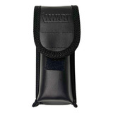 Porta Spray Defesa / Lanterna Tático Para Cinto Couro Wwart Cor Preto