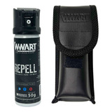 Porta Spray Para Cinto + Spray De Defesa Repelente Animal Cor Preto