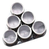 Porta Temperos Condimentos Magnetico Inox 6 Peças