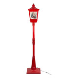 Poste Wincy Natal Natalino Musical Bivolt 1,80 Metros Com Luz E Neve Vermelho