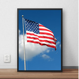  Poster Com Moldura Bandeira Americana Eua P6426