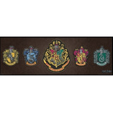 Poster Harry Potter Crests 95x34cm Com Moldura - Wall Street