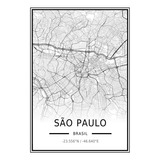 Pôster Mapa Cidade De São Paulo Design Para Decoração