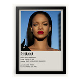 Pôster Quadro Decorativo Rihanna Artista Pop A3 30x42cm