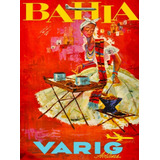 Pôster Retrô - Bahia - Varig - Art & Decor 33 Cm X 48 Cm