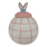 Pote Decorativo Tampa Páscoa - Rosa