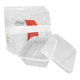 Pote E Tampa Retangular Prafesta 250ml Freezer E Microondas C/24 Unidades Marmita