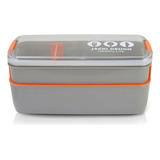 Pote Marmita 2 Andares C/ Divisória 750ml Tampa Bpa Free Cor Cinza