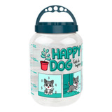 Pote Porta Ração Comedouro Cachorro Gato 3,6l Com Alça Cor Happy Dog