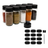 Pote Tempero Frasco Kit 10 Tampa Dosadora +etiqueta+ Caneta