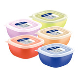 Potes Tramontina 300ml 5 Pote E Tampa Mixcolor