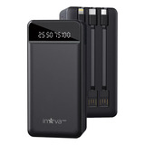 Power Bank 30000mah Carregador Portátil Com Cabo Embutido