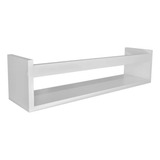 Prateleira Porta Livros Suspenso Madeira Mdf Branco 60cm 1un