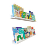 Prateleiras Para Livros Infantil Branca 2pç Gigante Com Aba Cor Branco Liso
