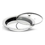 Prato Fundo Inox Com Tampa De Vidro 30cm Tramontin61528/304