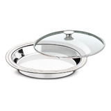 Prato Fundo Inox Tampa De Vidro 39cm Tramontina 61528/394
