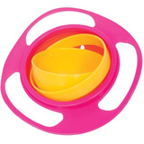 Prato Giratório Mágico P/ Bebês E Criança Resistente - Bowl Cor Rosa Gyro Bowl