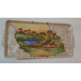 Prato Porcelana Refratário Decorativo 35x17cm #av