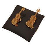 Prendedor De Partitura / Hinário (par) Mini Violino Dourado 