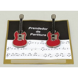Prendedor De Partitura Ou Hinário - Guitarra (par)