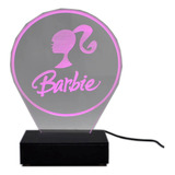 Presente Dia Dos Namorados Abajur Barbie Com Led Rosa