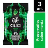 Preservativo Com 3 Unidades Sabor Menta Olla