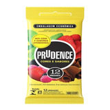 Preservativo Masculino Lubrificado Prudence Cores E Sabores Pacote 12 Unidades Embalagem Econômica