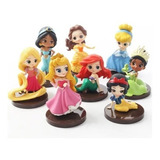  Princesas Disney Miniaturas Kit 8 Bonecas Pronta Entrega