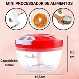 Processador Triturador Alimentos Manual 3 Lâminas 550ml Cor Cor Variados