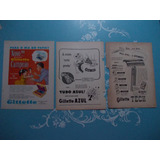 Propaganda Vintage (kit De 3) Gillette Azul Para O Dia Do Pa
