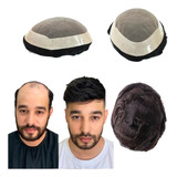 Prótese Capilar Masculina Híbrida Respirável Cabelo Humano