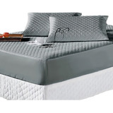 Protetor Colchão Capa Impermeável Cama Queen 1 Peça Branco Cor Cinza