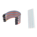 Protoboard Breadboard 830 Pontos Furos Com Jumper Mxf 40 Pcs