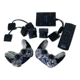 Ps2 Kit Com Dois Controles Sfio, Multitap P/ Quatro Cont E +