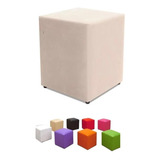 Puff Banqueta Cubo Couro Quadrado Decorativo Promoção