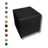 Puff Cubo Quadrado Banco Banquinho Decorativo 40x40 Cor Preto Couirno