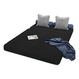 Puff De Casal Sofa Sogude 3 Em 1 Cor Preto