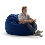 Puff Gigante Redondo Capa Cinza 1.40x20 + 8kg Enchimento