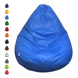 Puff Pera Cheio Casa C/ Enchimento Almofadão Escritório Sala Cor Azul