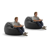 Puff Redondo 140x20 Suede Gigante Com Enchimento Kit 2 Uni