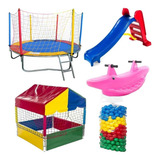 Pula Pula + Piscina De Bolinhas 500un + Escorrega + Gang 2l